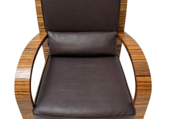 Two Art Deco Lounge Chairs with Leather Cushions France, 1930s